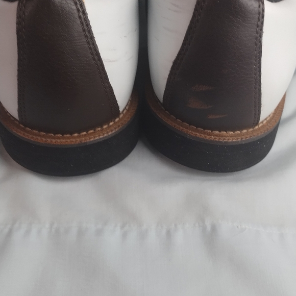 Dunlop Dry Classic Saddle Mens Leather Golf Shoes Size 9 M4750C White and Brown - Picture 11 of 16
